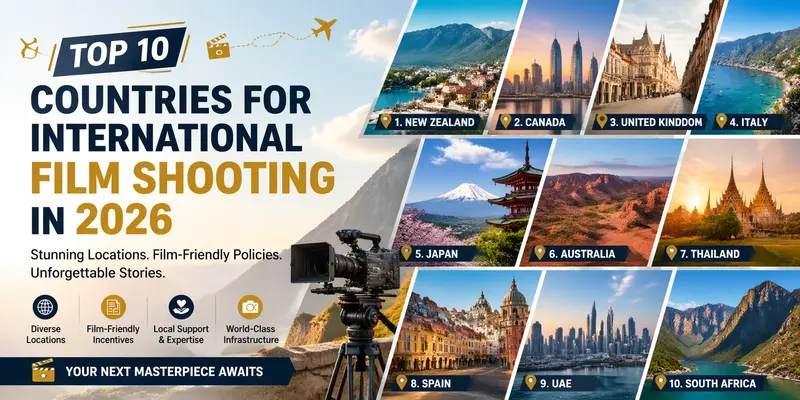Top 10 Countries for International Film Shooting in 2026 – Best Global Filming Destinations & Incentives